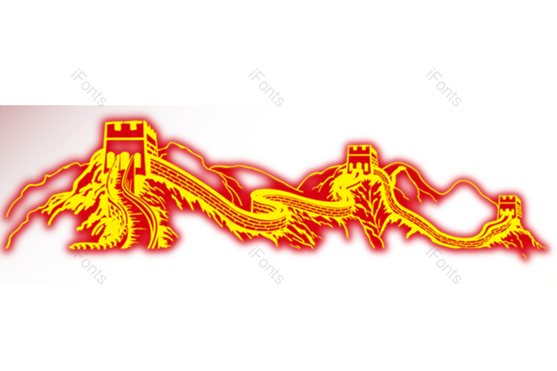 霓虹灯图片,中国元素,中国梦PNG,建筑免抠素材